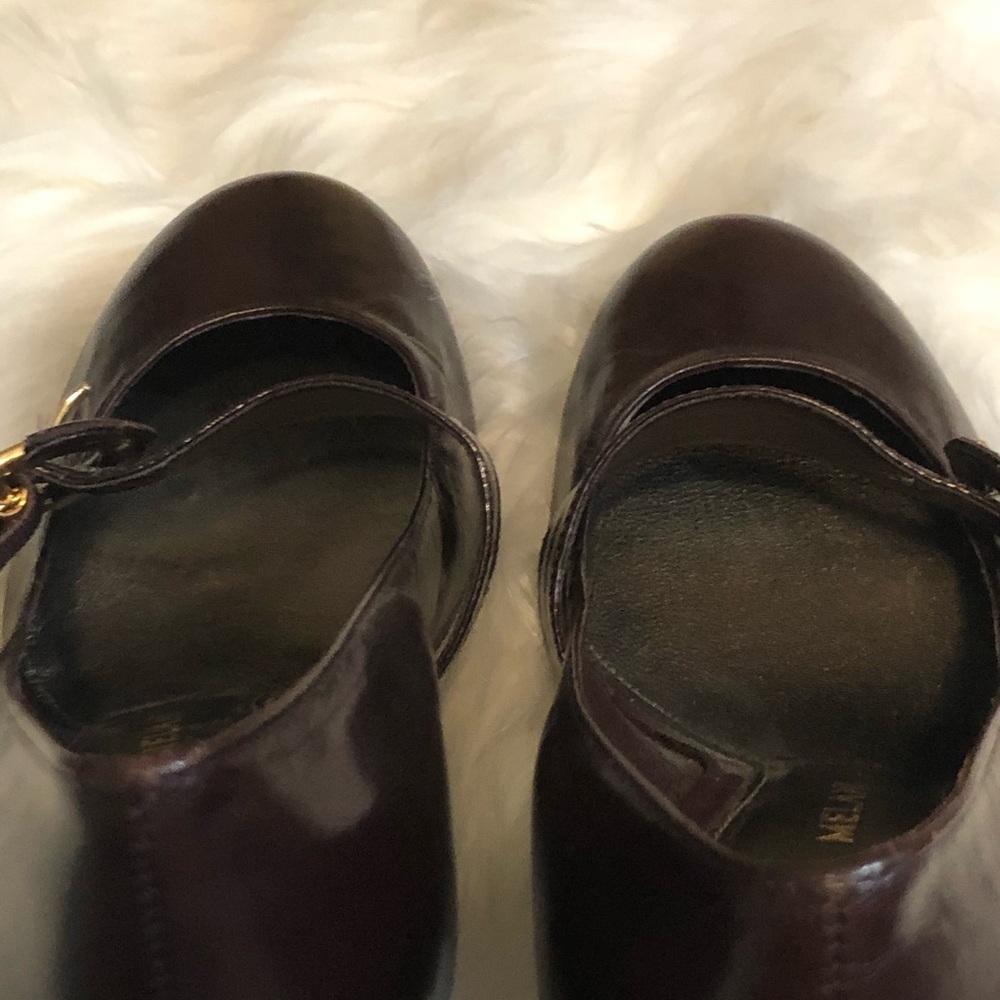 Antonio Melanie Brown Cross Buckle Pumps Size 8M - Picture 7 of 10